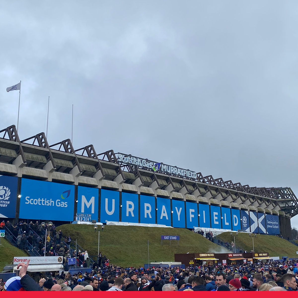 Les abords du stade murrayfield à Edimbourg