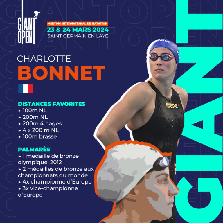 Palmares de Charlotte Bonnet, participante du meeting de natation GIANT OPEN 2024