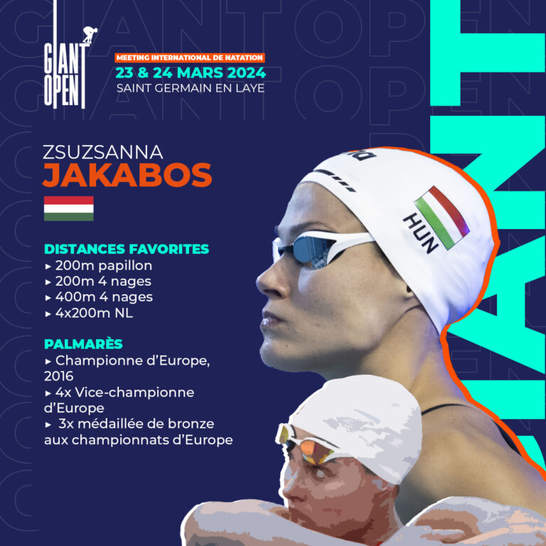 Palmares de Zsuzsanna Jakabos, participante du meeting de natation GIANT OPEN 2024
