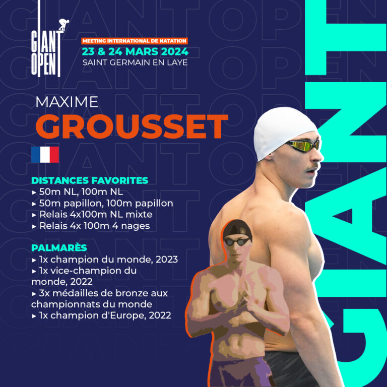 Maxime Grousset, champion du monde et espoir de la natation française participe au Giant Open 2024